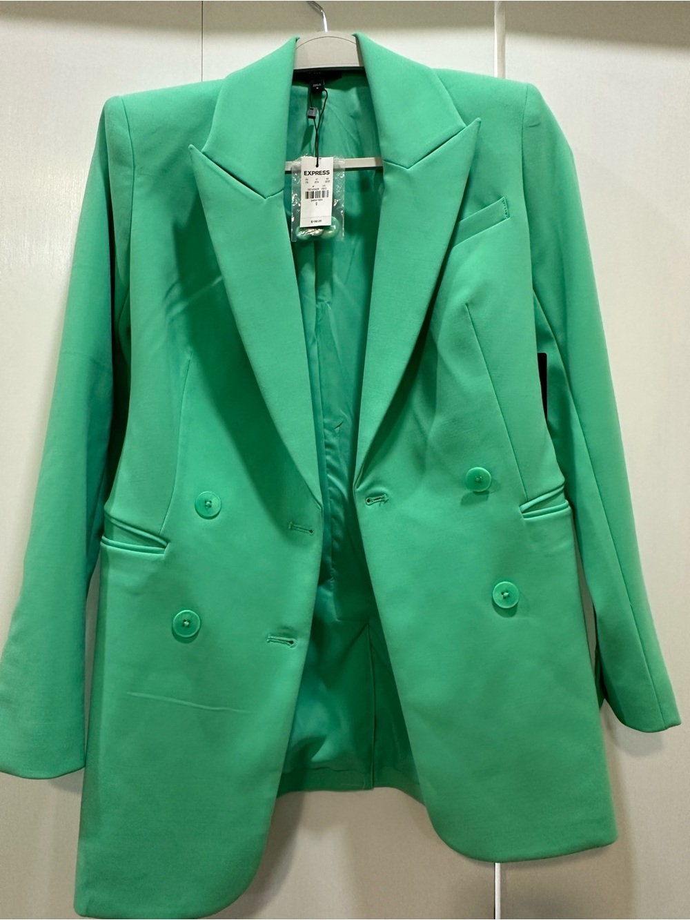 Express Double-Breasted Emerald Green Blazer